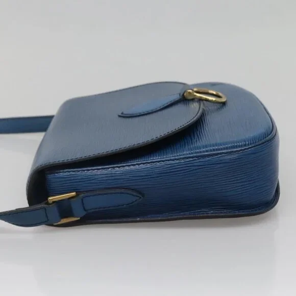 Authentic LOUIS VUITTON Epi Saint Cloud GM Shoulder Bag Toledo Blue M52195 LV - Picture 10 of 16